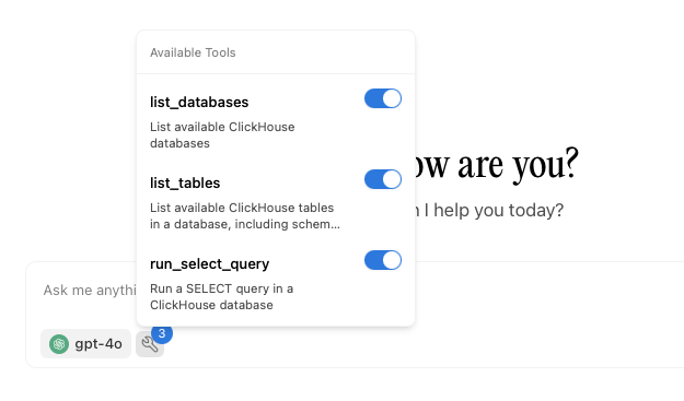 Инструменты сервера ClickHouse MCP