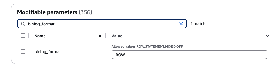 Формат binlog на ROW