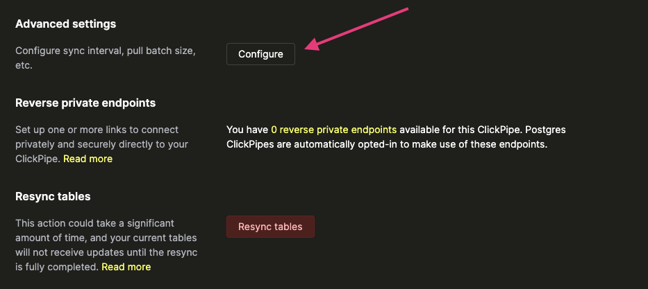 Кнопка редактирования синхронизации