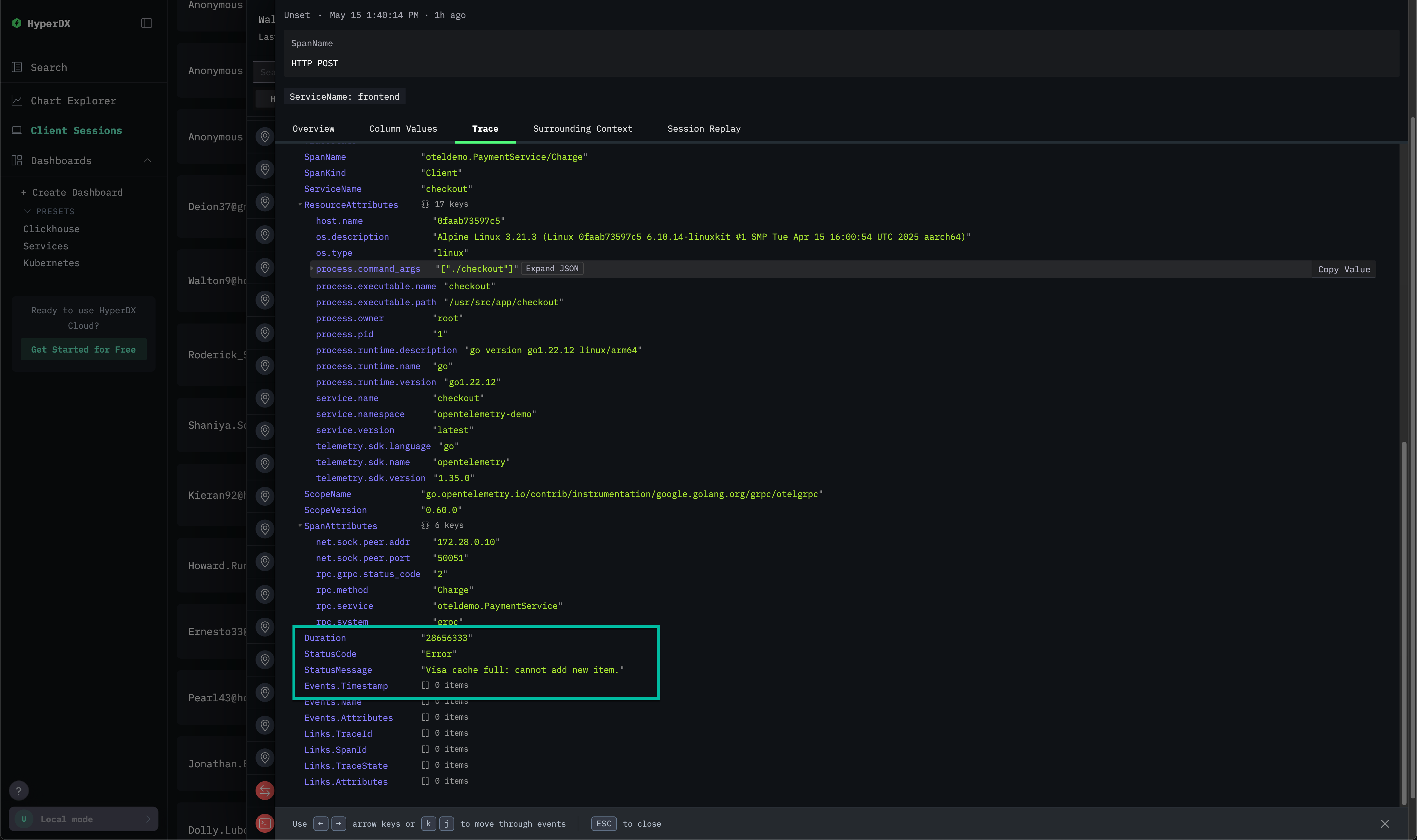 Значения колонок