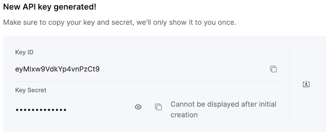 Детали ключа API